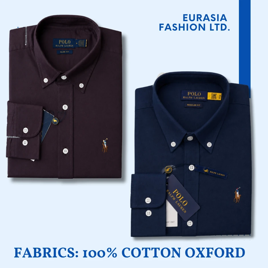 2 Pes Combo - Regular Fit Garment-Dyed Oxford Shirt-Maroon/ Navy Blue