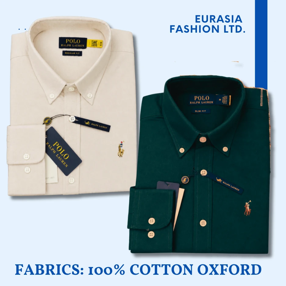 2 Pes Combo - Regular Fit Garment-Dyed Oxford Shirt-Beige/ Green